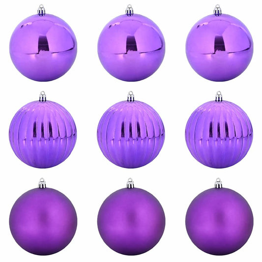 vidaXL Christmas Bauble Set XL 9 pcs Lilac Plastic