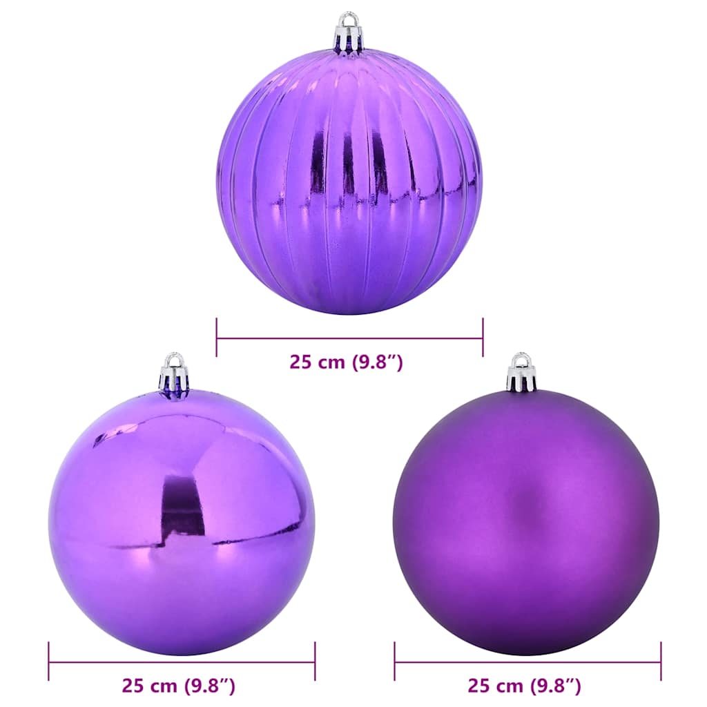 vidaXL Christmas Bauble Set XXL 3 pcs Lilac Plastic