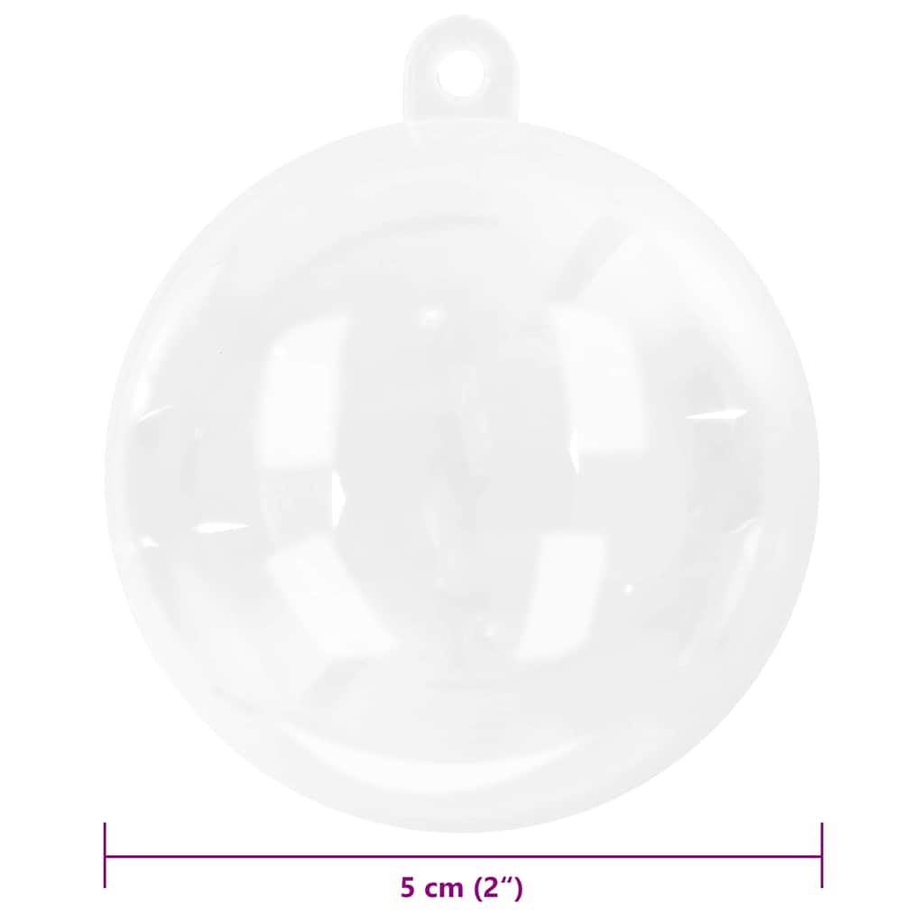 vidaXL Christmas Bauble Set 200 pcs Transparent Ø 5 cm Plastic