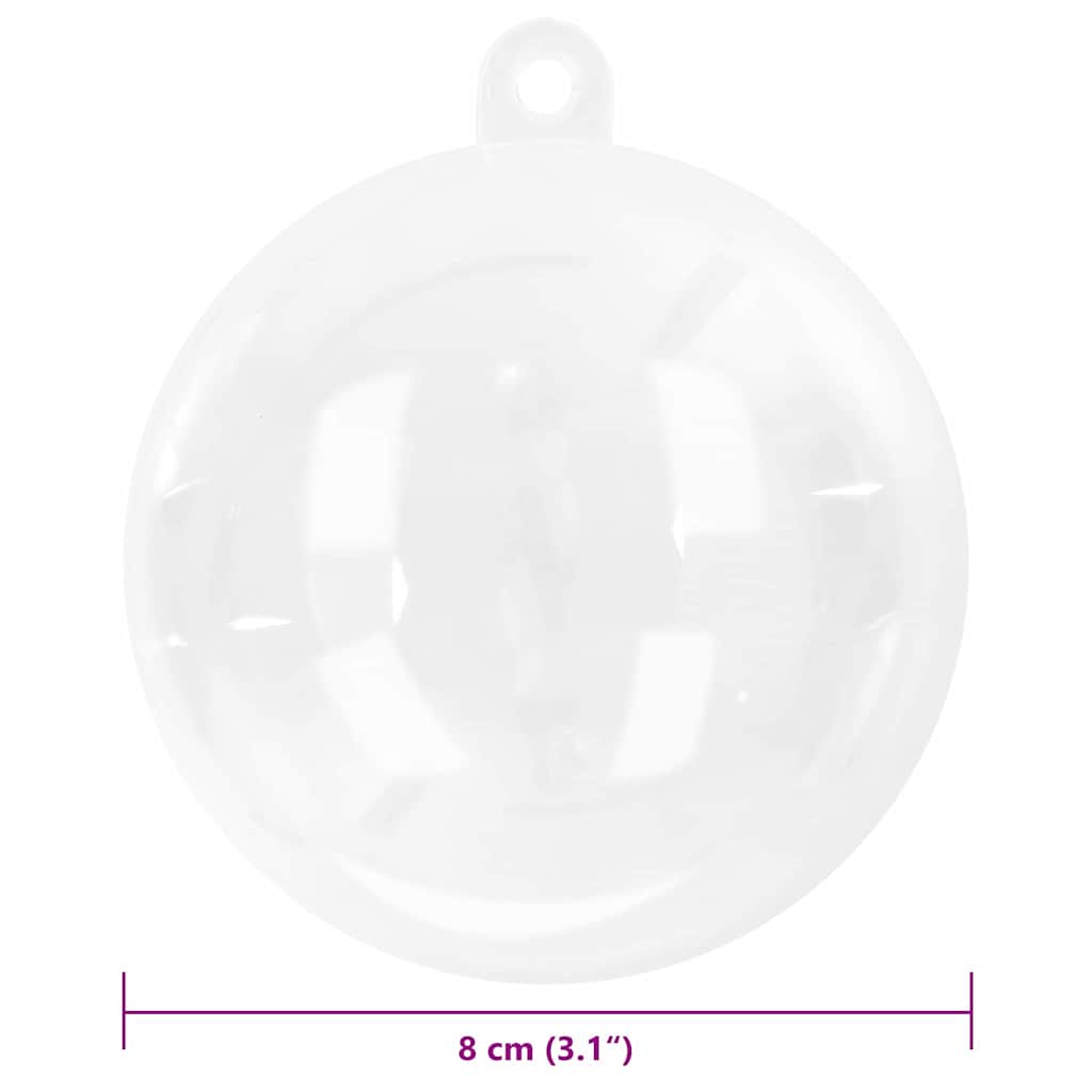 vidaXL Christmas Bauble Set 100 pcs Transparent Ø 8 cm Plastic