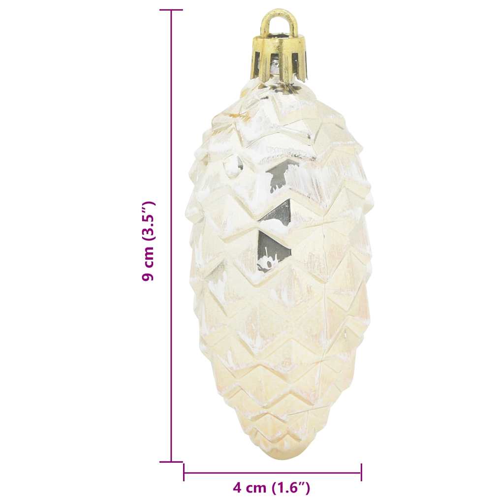 vidaXL Christmas Pine Cone Ball 40 pcs Champagne Plastic