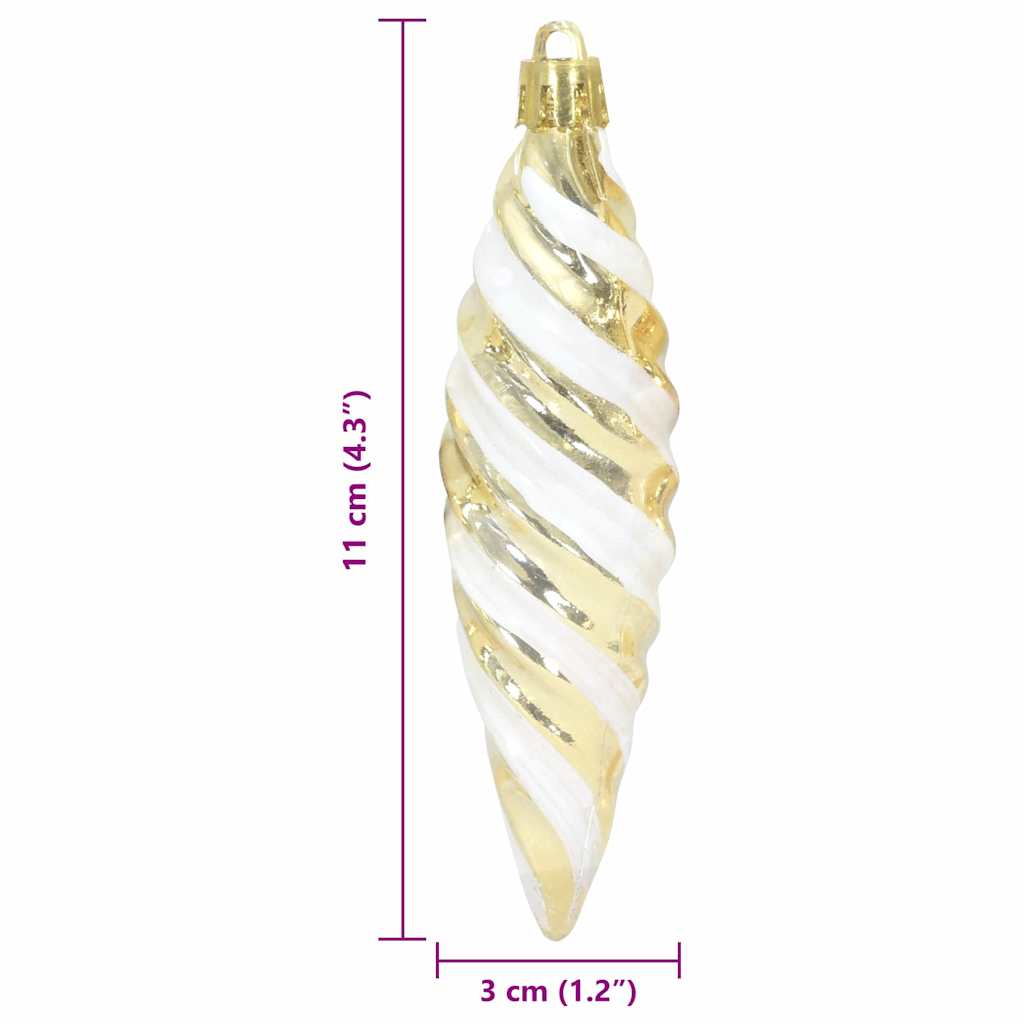 vidaXL Christmas Spiral Shape Ball 40 pcs Gold Plastic