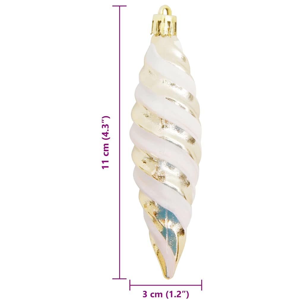 vidaXL Christmas Spiral Shape Ball 40 pcs Champagne