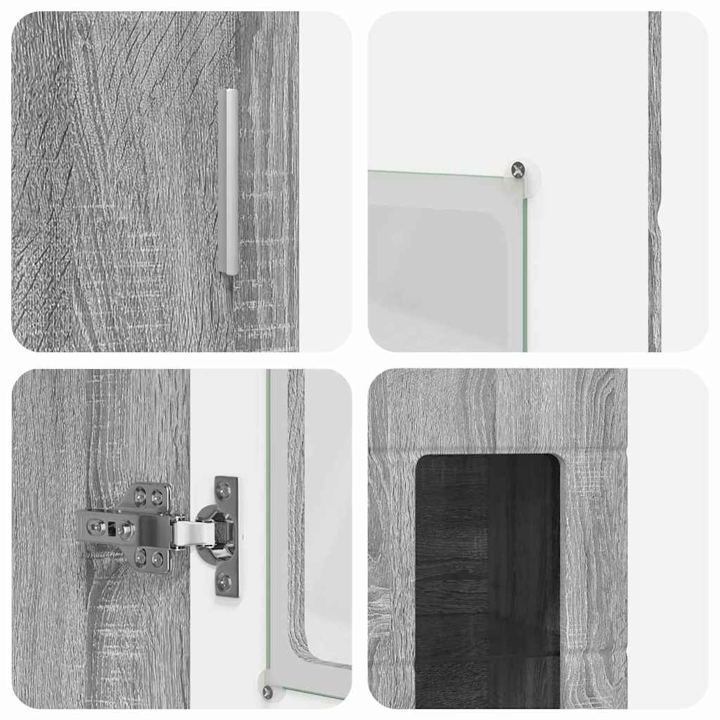 vidaXL TV Cabinet Set FLORIN 3 pcs Grey Sonoma Engineered Wood