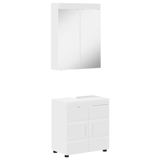 vidaXL Bathroom Cabinet Set with Mirror TULUM White Engineered Wood