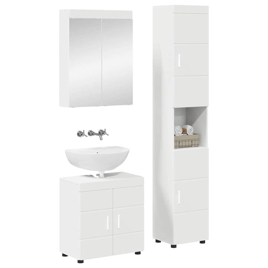 vidaXL Bathroom Furniture Set TULUM 3 pcs White 60 x 34 x 63 cm