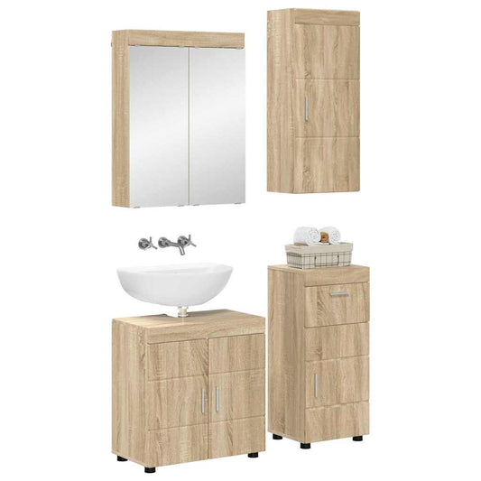 vidaXL Bathroom Furniture Set TULUM Sonoma Oak Engineered Wood