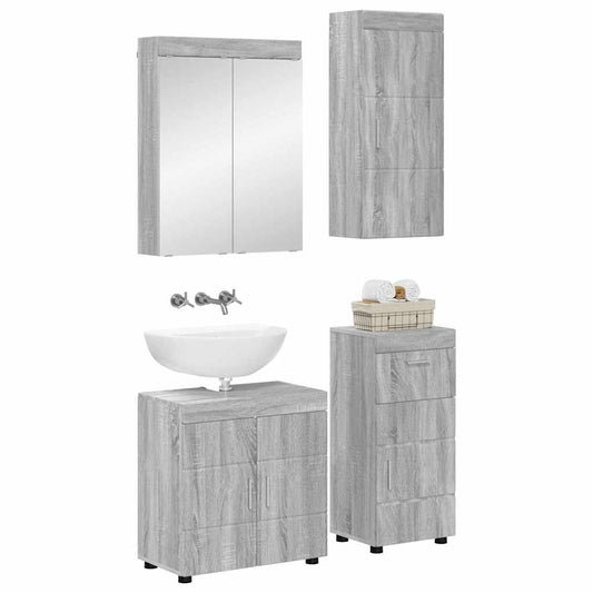 vidaXL Bathroom Furniture Set TULUM 4 pcs Grey Sonoma 60 x 34 x 63 cm