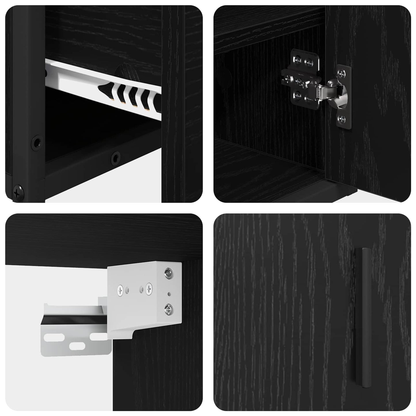 vidaXL Bathroom Furniture Set 2 pcs Black oak Engineered wood