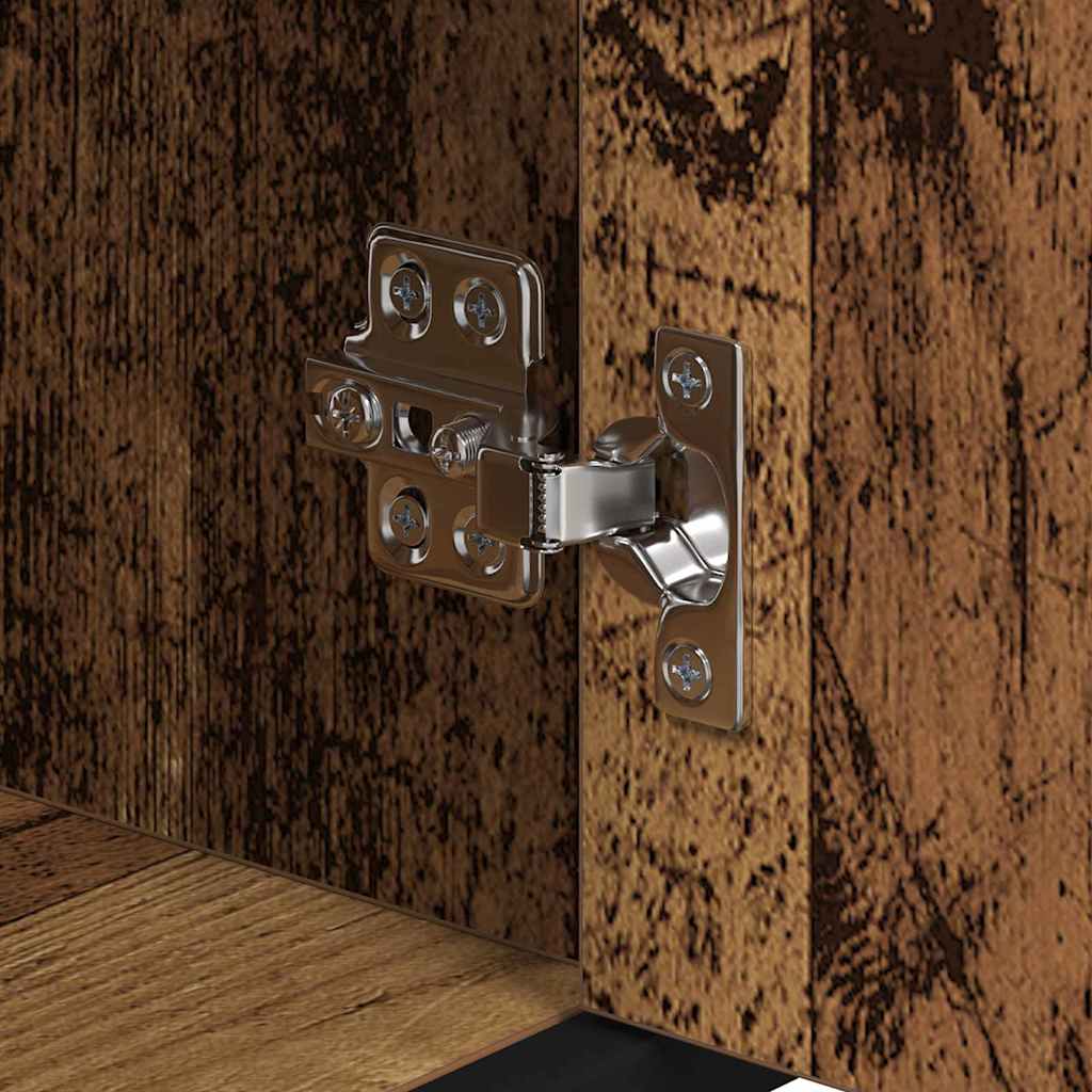 vidaXL Bathroom Furniture Set with Door 3 pcs Old Wood Engineered Wood