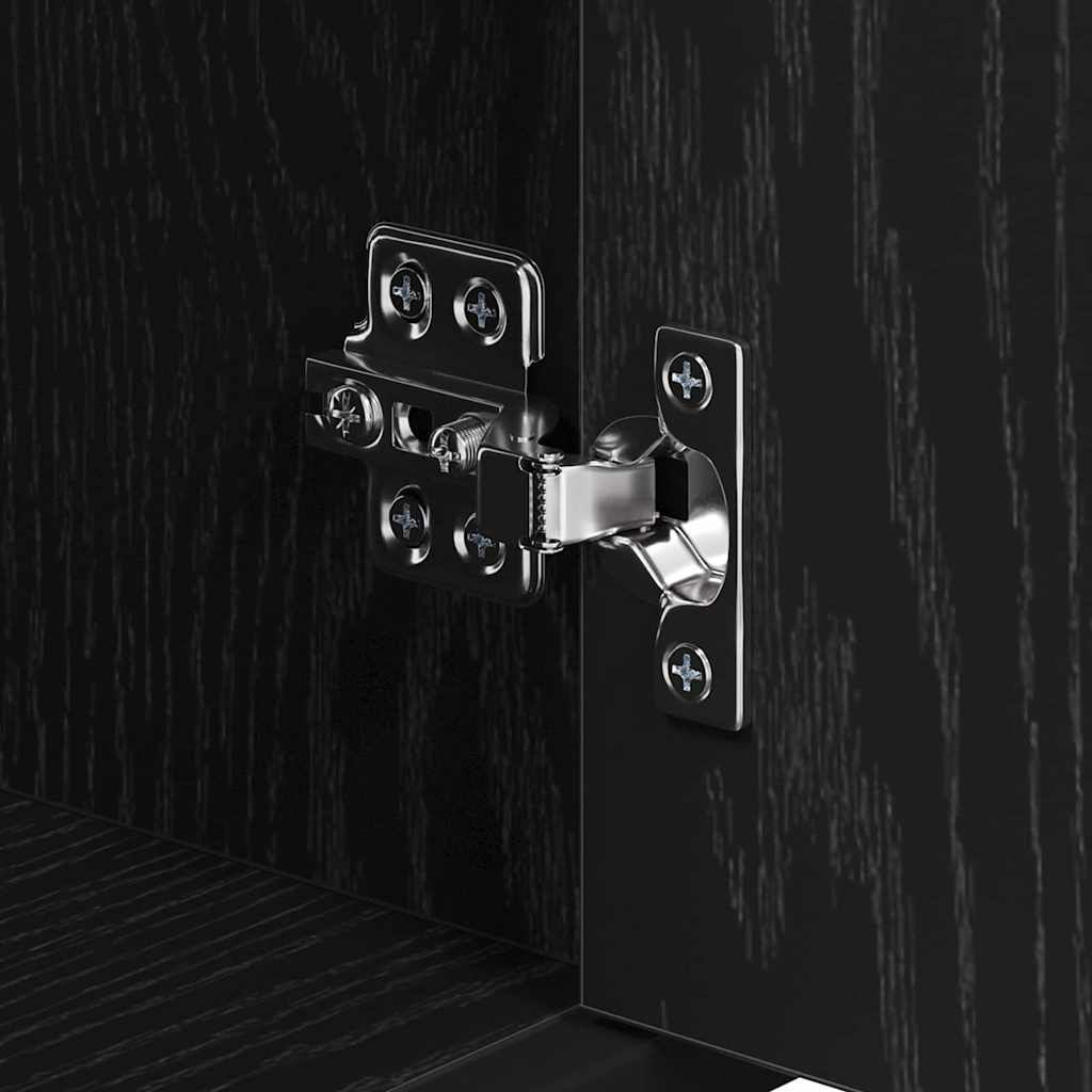 vidaXL Bathroom Furniture Set 3 pcs Black Oak Engineered Wood