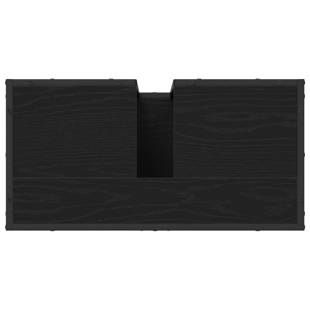 vidaXL Bathroom Furniture Set 4 pcs Black Oak Engineered Wood
