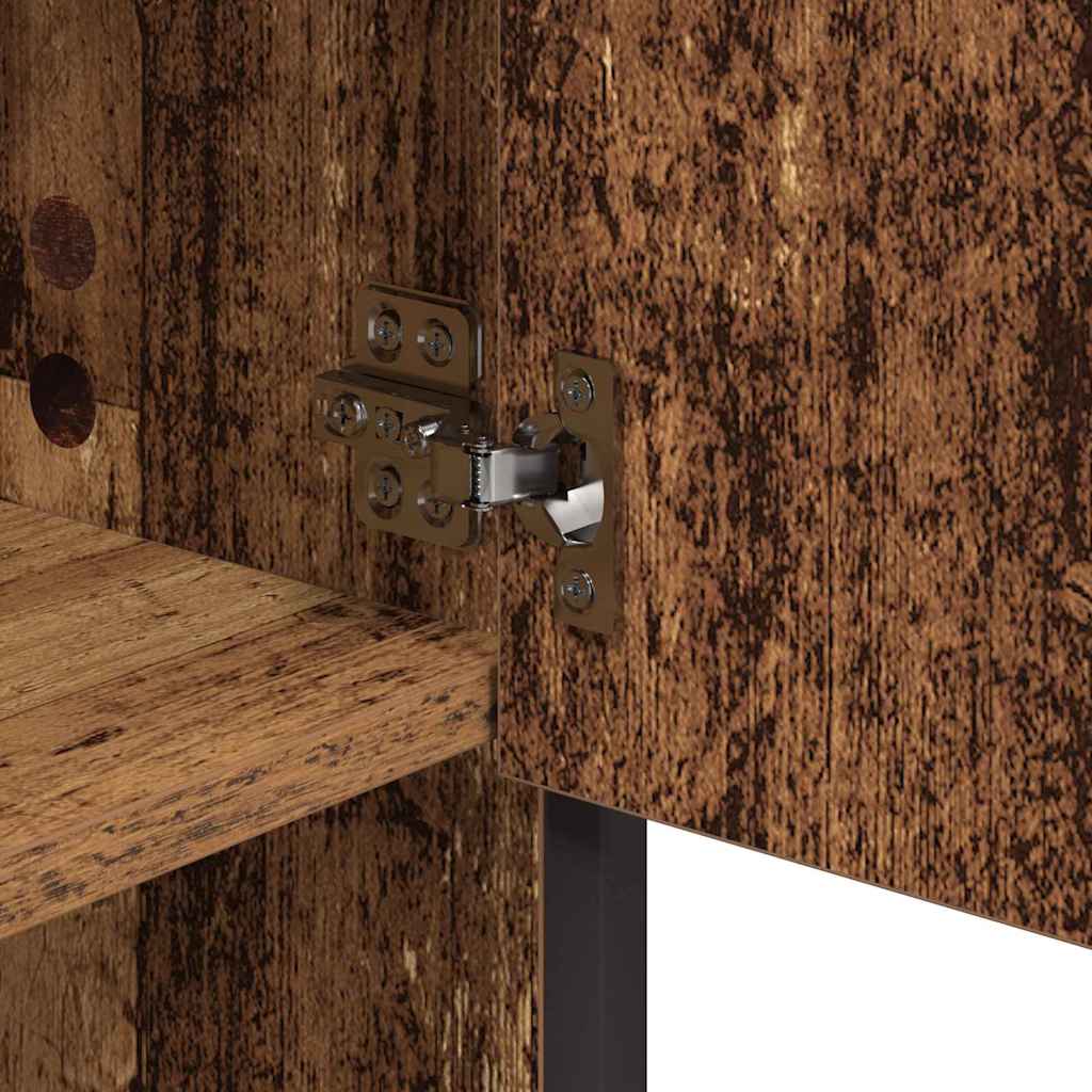vidaXL Bathroom Furniture Set with Door 3 pcs Old Wood Engineered Wood