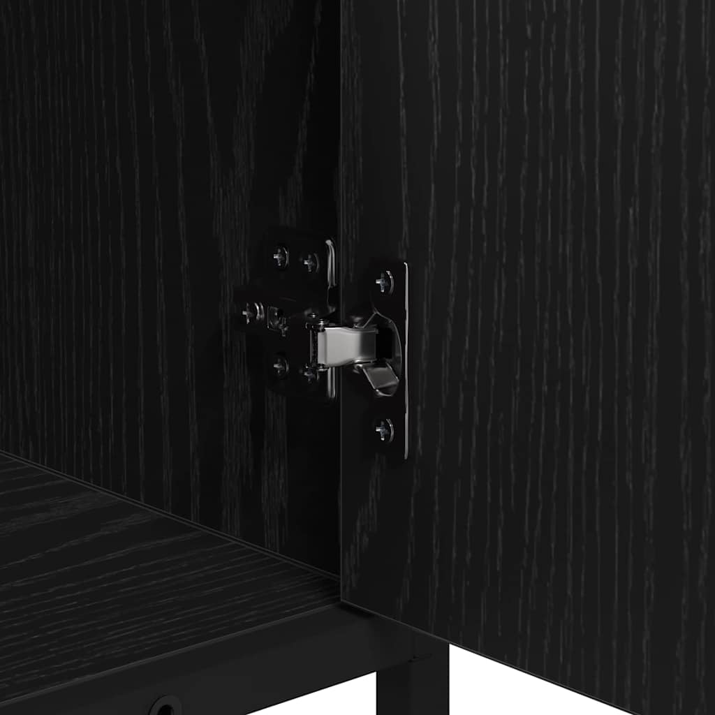 vidaXL Bathroom Furniture Set 3 pcs Black Oak Engineered Wood