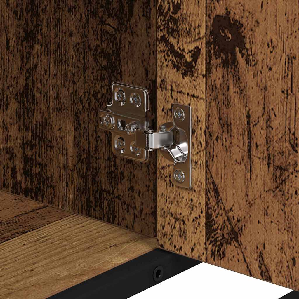 vidaXL Bathroom Furniture Set with Door 2 pcs Old Wood Engineered Wood