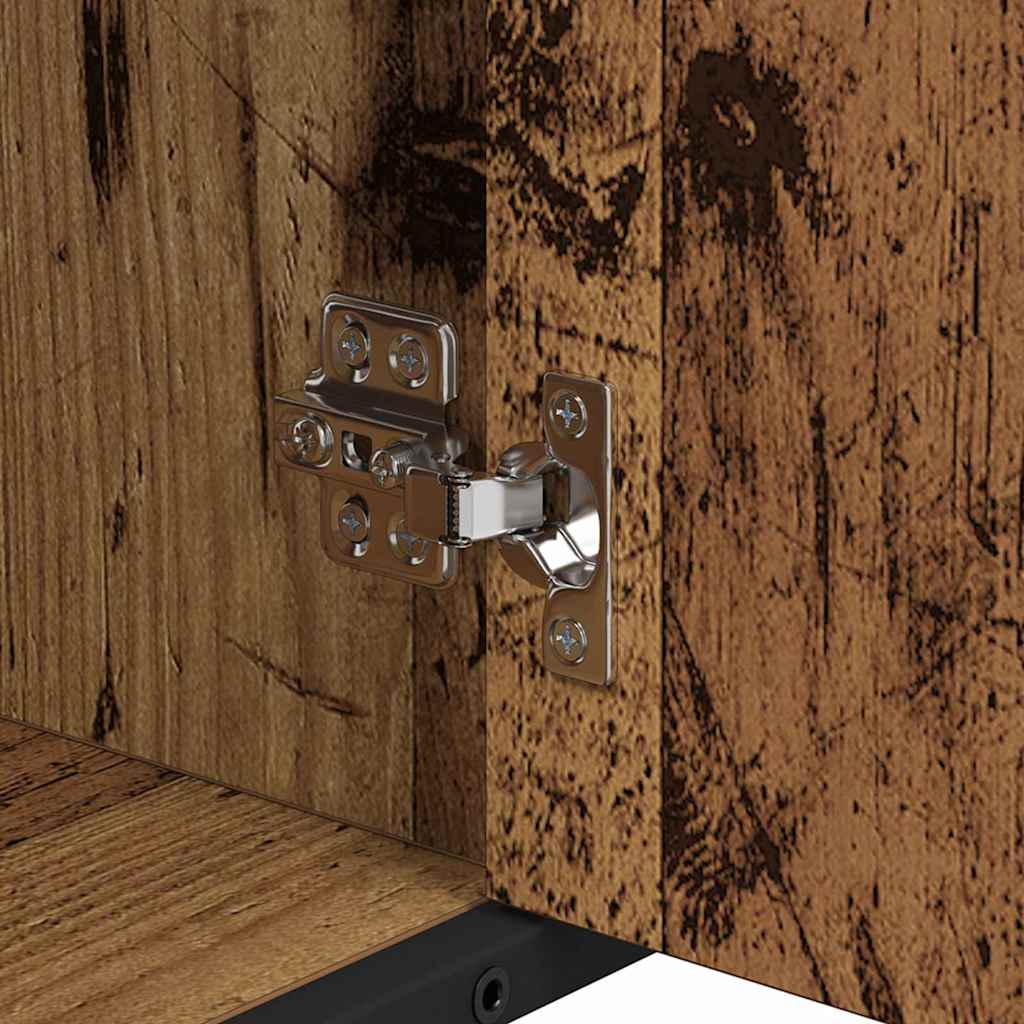 vidaXL Bathroom Furniture Set with Door 3 pcs Old wood 80 x 33 x 60 cm