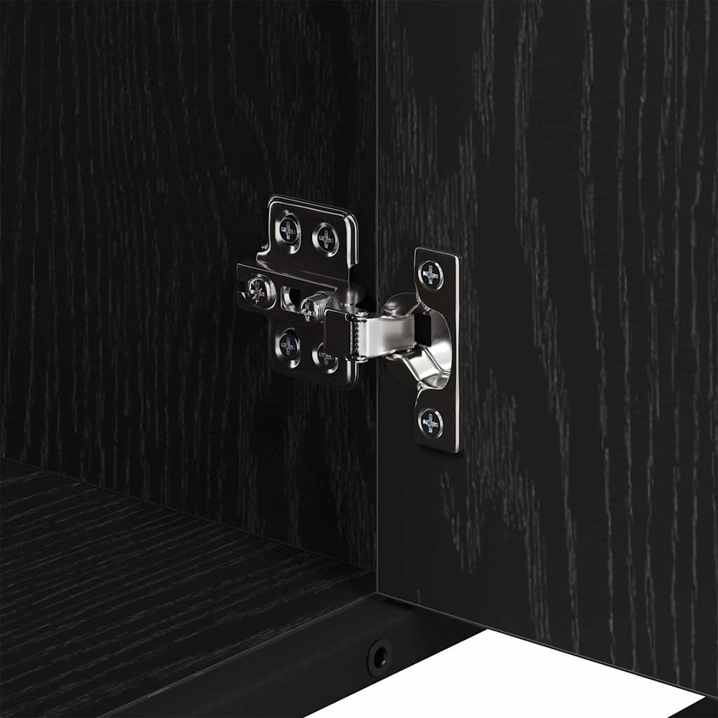 vidaXL Bathroom Furniture Set 3 pcs Black Oak Engineered Wood