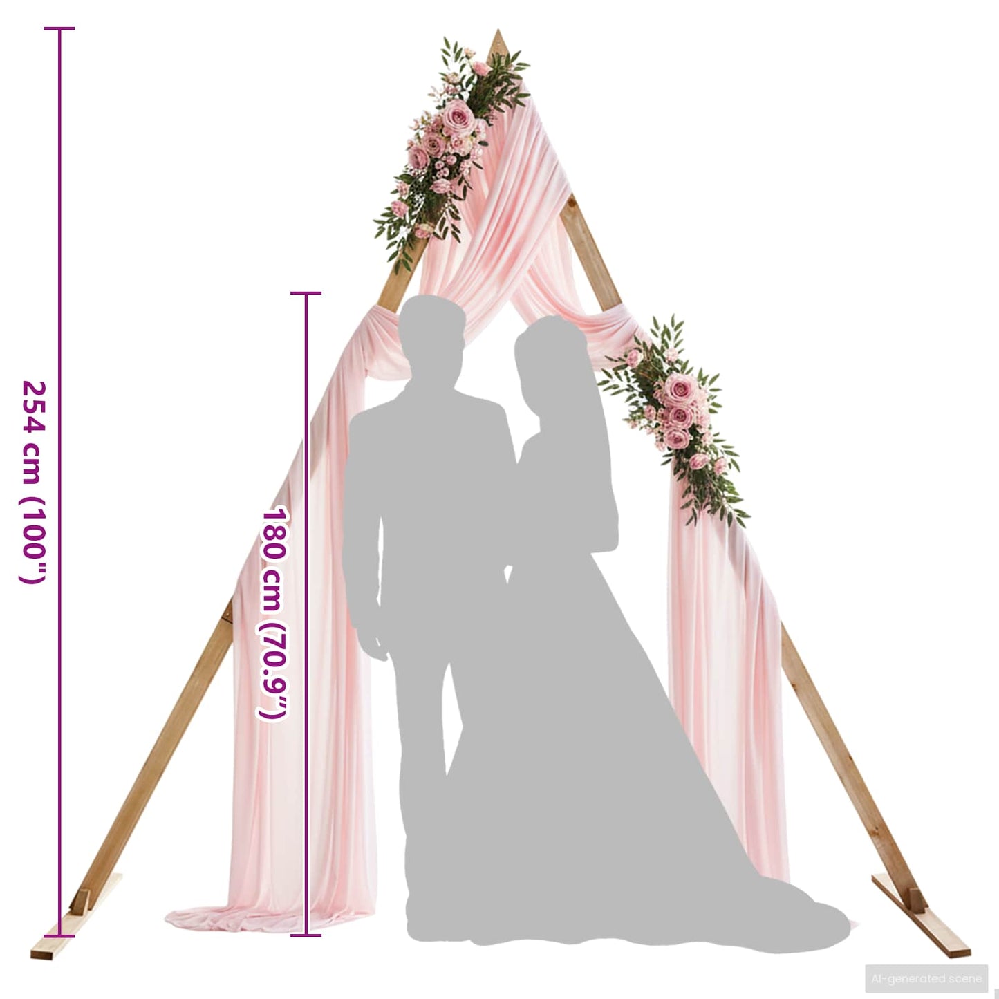vidaXL Wedding Arch Light Brown 202 x 95 x 254 cm Solid Pine Wood