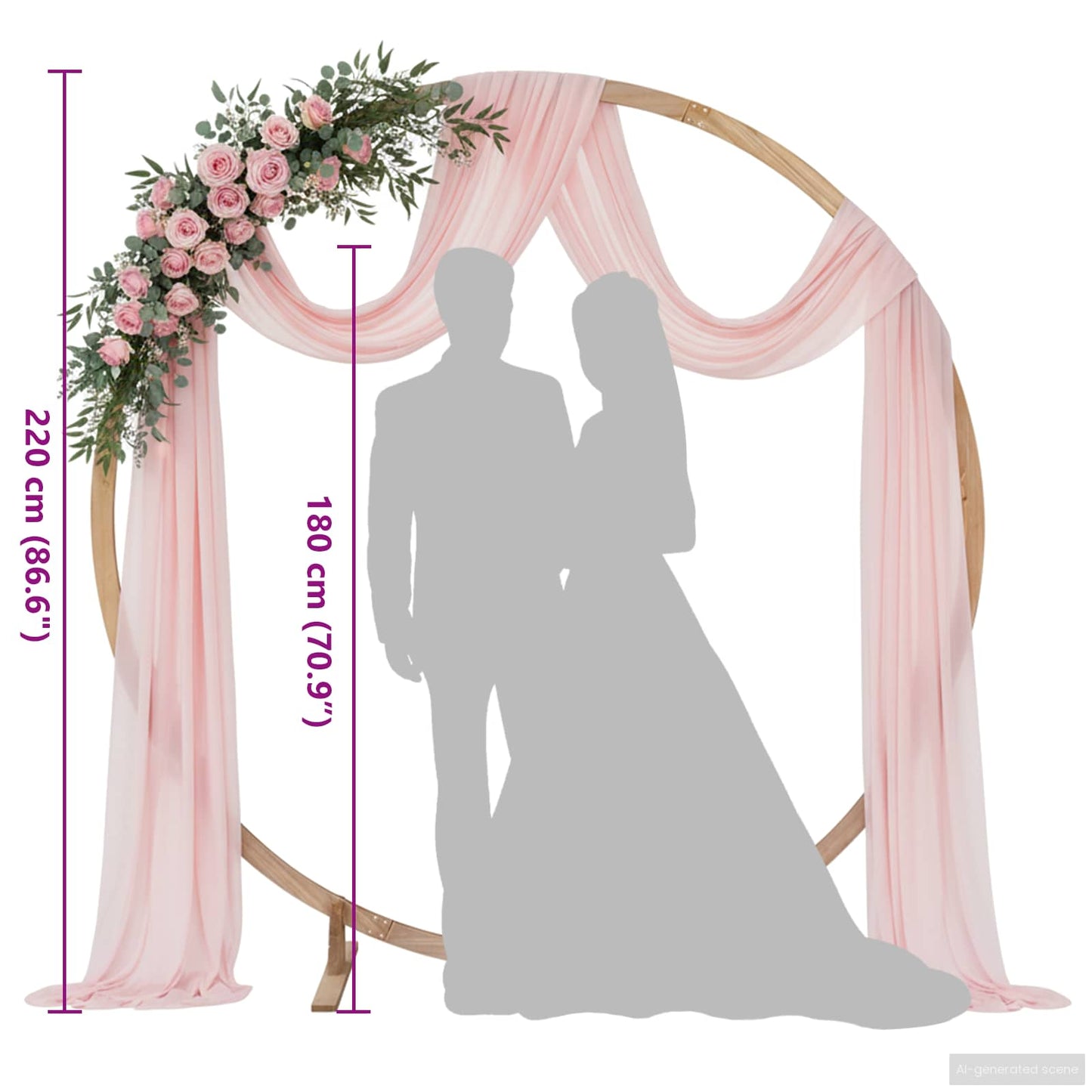 vidaXL Wedding Arch Light Brown 224 x 80 x 220 cm Solid Pine Wood