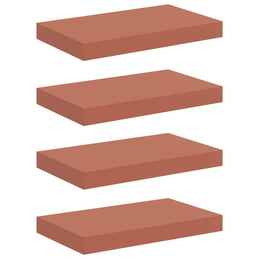 vidaXL Wall Shelf 4 pcs Red 40 x 23.5 x 4 cm Engineered Wood