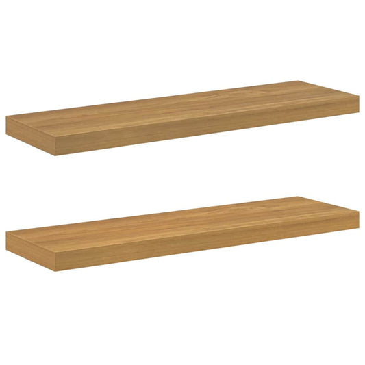 vidaXL Wall Shelf 2 pcs Brown 80 x 23.5 x 3.8 cm Engineered Wood