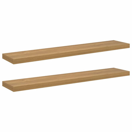 vidaXL Wall Shelf 2 pcs Brown 120 x 23.5 x 3.8 cm Engineered Wood