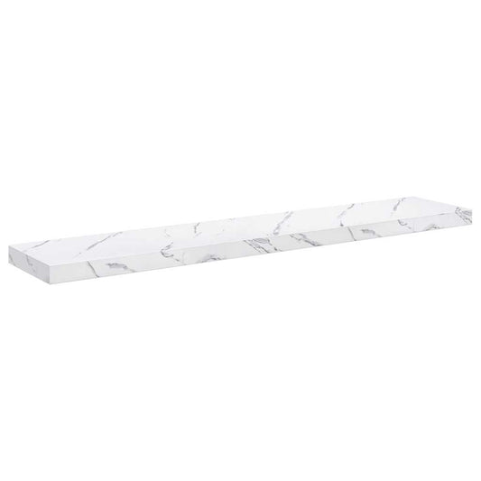vidaXL Wall Shelf Wall-Mounted White Marble 120 x 23.5 x 3.8 cm