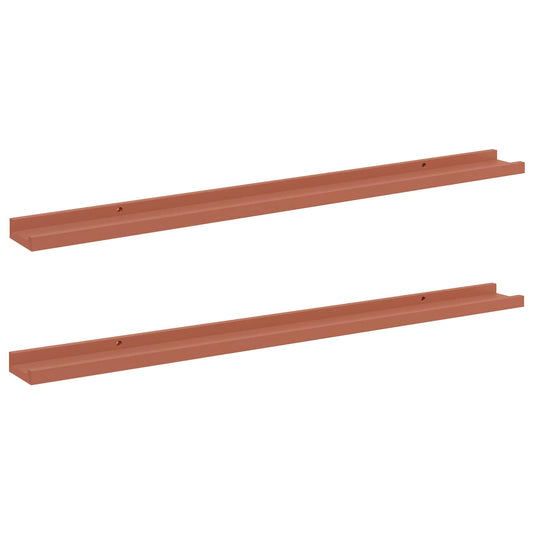 vidaXL Wall Shelf with Shelf 2 pcs Red 100 x 9 x 3 cm Engineered Wood