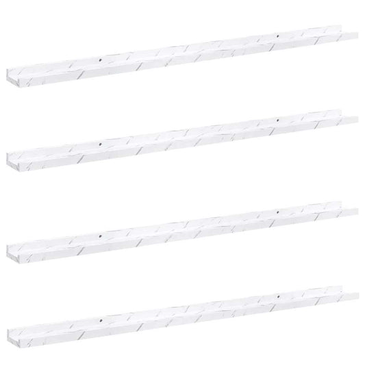 vidaXL Wall Shelf 4 pcs White Marble 115 x 9 x 3 cm Engineered Wood