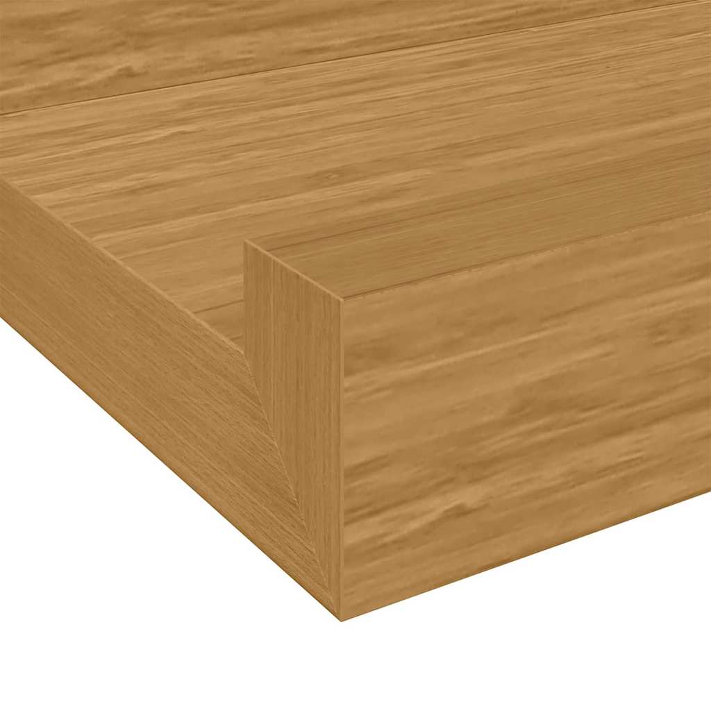 vidaXL Wall Shelf with Shelf 2 pcs Beige 80 x 9 x 3 cm Engineered Wood