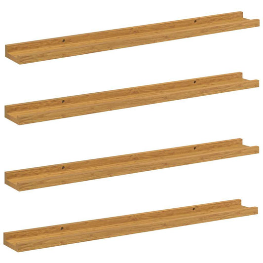 vidaXL Wall Shelf with Shelf 4 pcs Beige 80 x 9 x 3 cm Engineered Wood