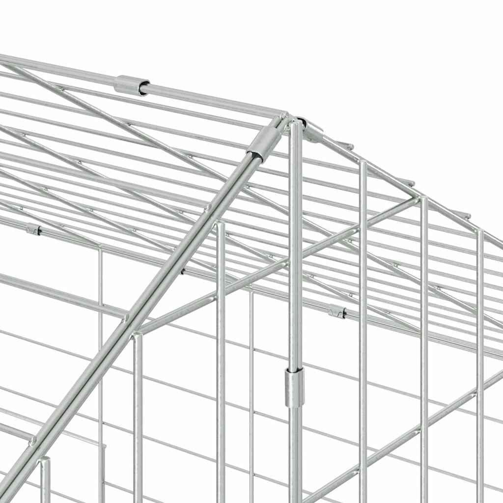 vidaXL Rabbit Cage Silver 100 x 78 x 78 cm Galvanised Steel