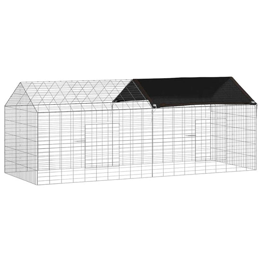 vidaXL Rabbit Cage Silver 200 x 78 x 78 cm Galvanised Steel