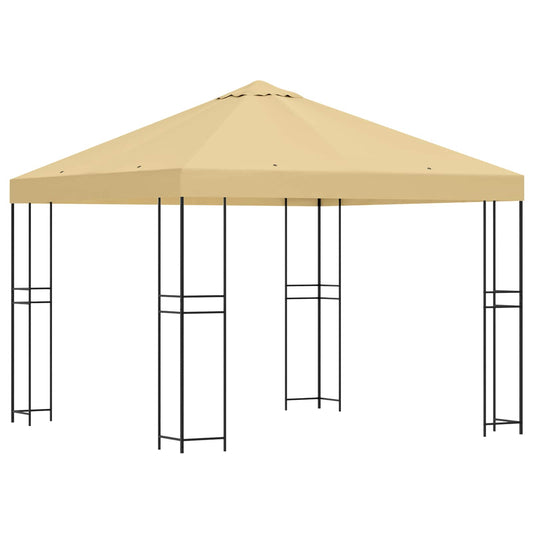vidaXL Gazebo 3 x 3 m Cream Polyester and Steel 190 gsm