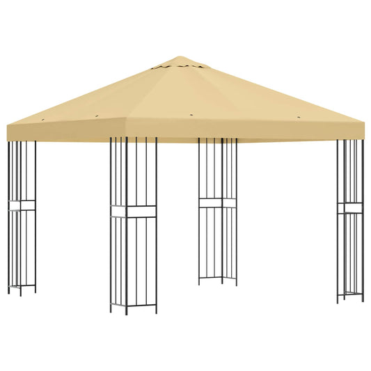 vidaXL Gazebo 3 x 3 m Cream Polyester and Steel 190 gsm