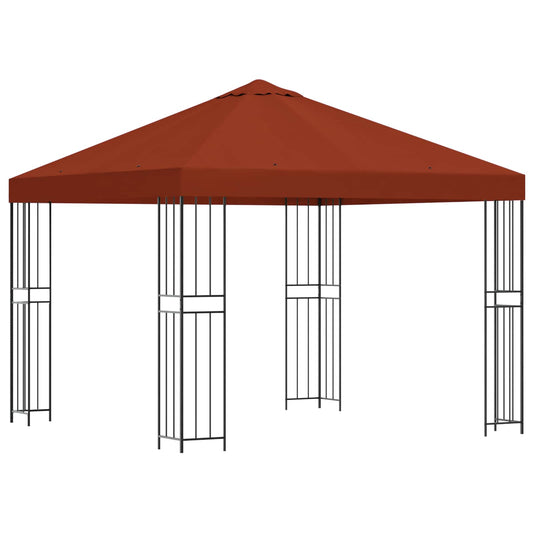 vidaXL Gazebo 3 x 3 m Terracotta Polyester and Steel 190 gsm