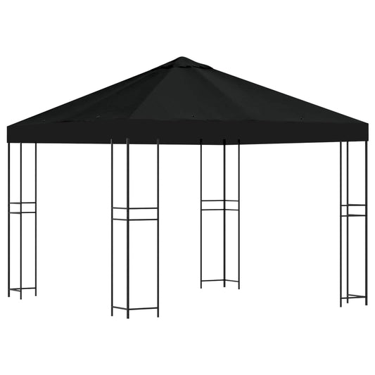 vidaXL Gazebo 3 x 3 m Black Polyester and Steel 190 gsm