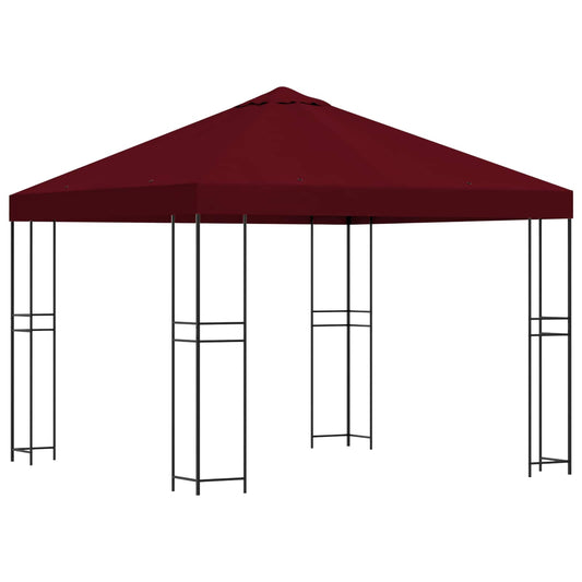 vidaXL Gazebo 3 x 3 m Burgundy Polyester and Steel 190 gsm