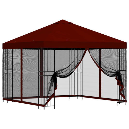 vidaXL Garden Gazebo with Sidewalls 3 x 3 m Burgundy