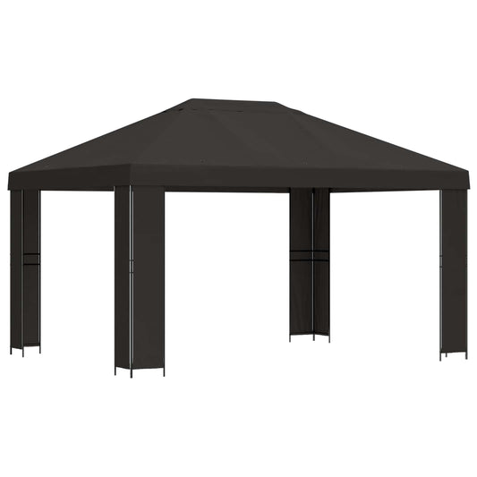 vidaXL Gazebo 4 x 3 m Anthracite Polyester and Steel 190 gsm