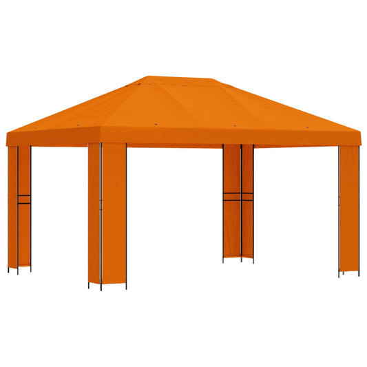 vidaXL Gazebo 4 x 3 m Orange Polyester and Steel 190 gsm