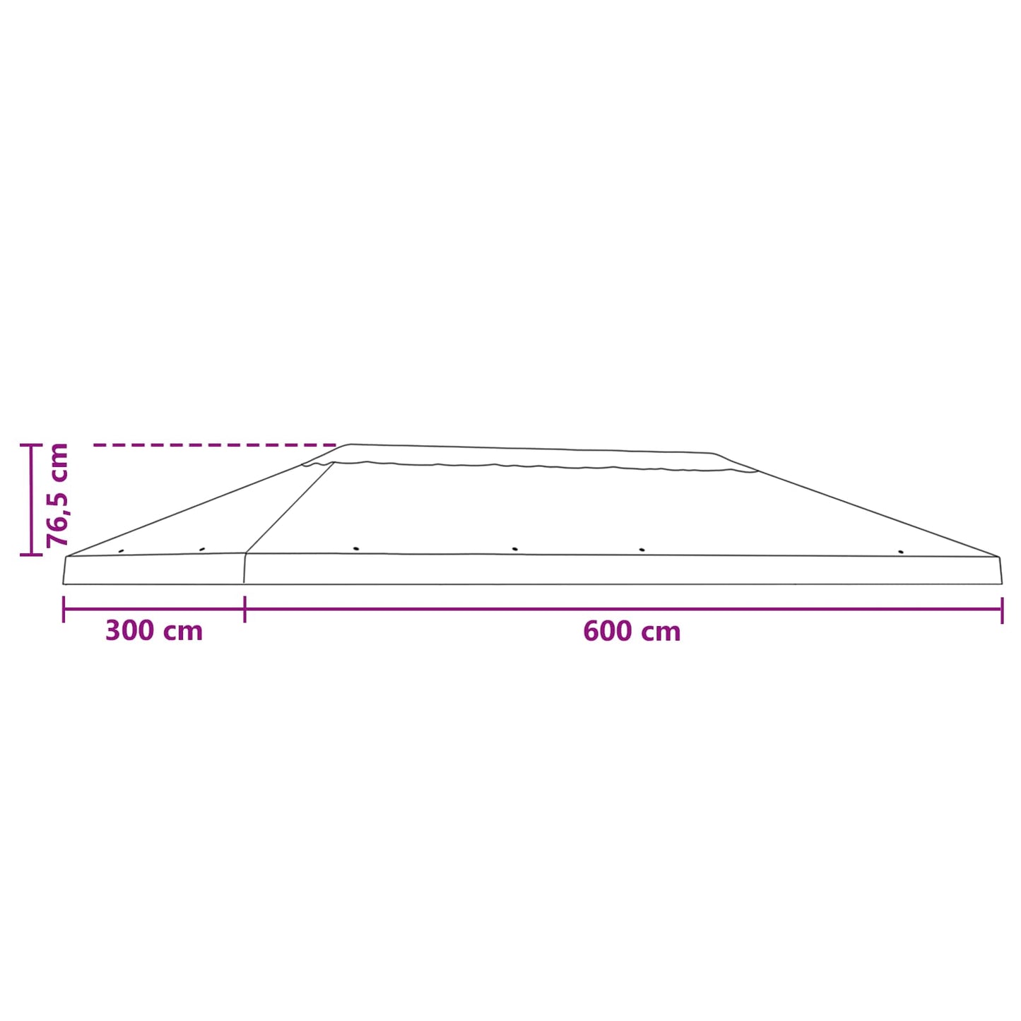 vidaXL Gazebo Canopy Cover 6 x 3 m Orange Polyester 190