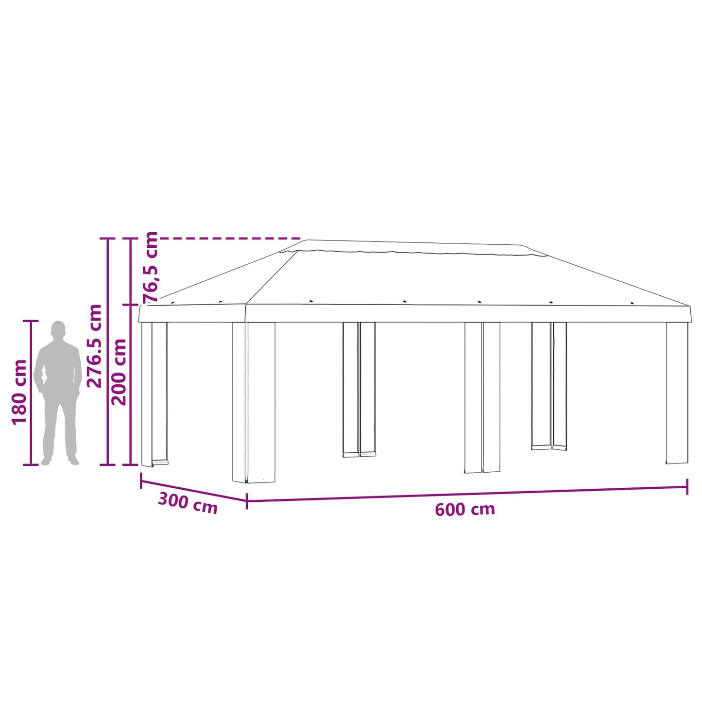 vidaXL Gazebo Cover 6 x 3 m Taupe Polyester 190 gsm