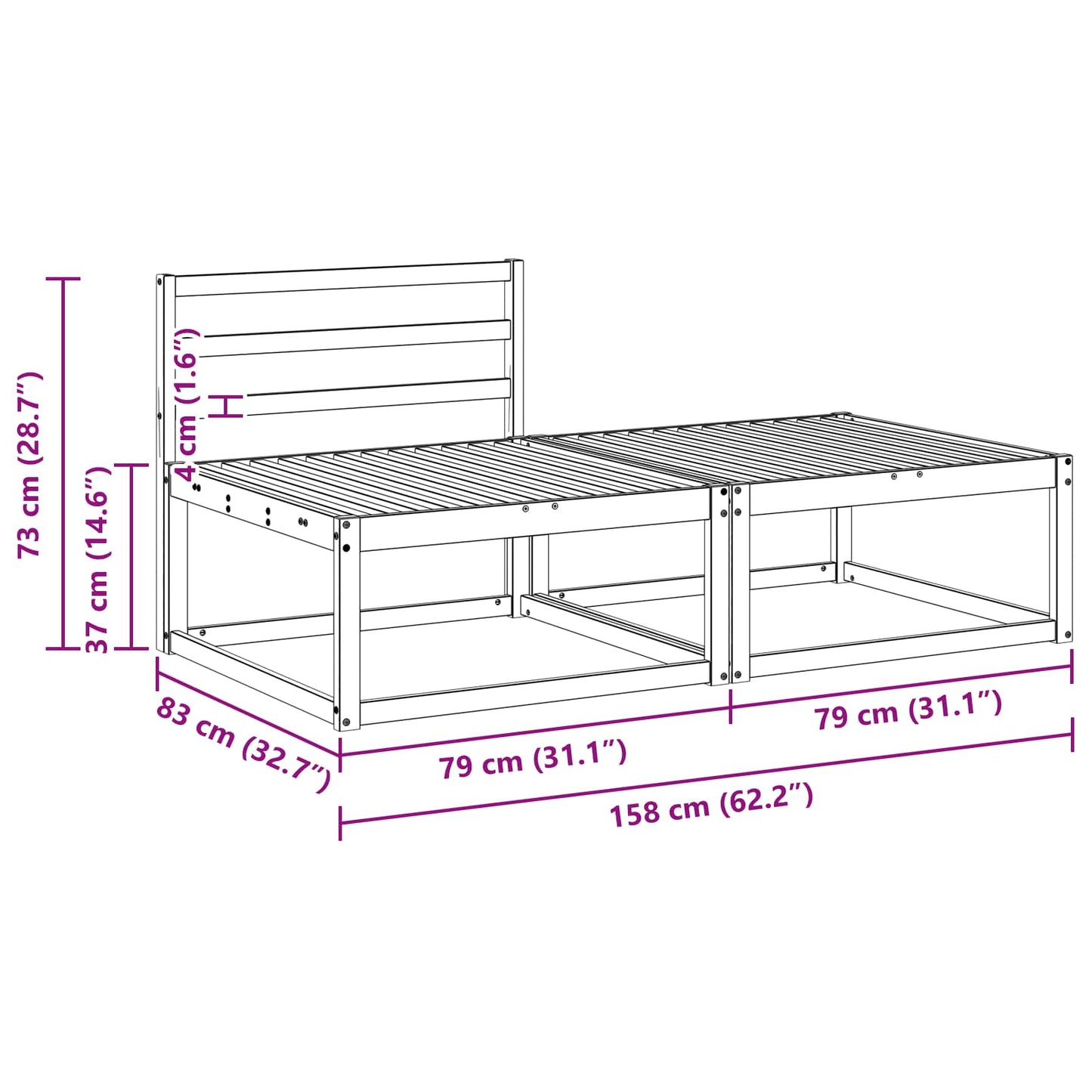 vidaXL Sectional Sofa Units 2 Piece Natural