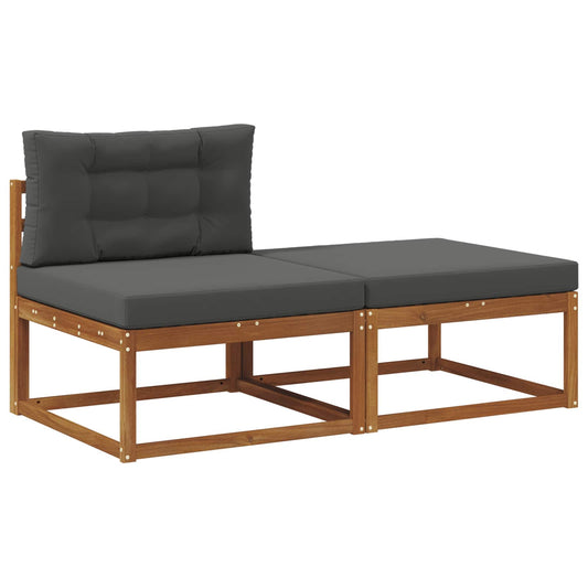 vidaXL Sectional Sofa Units with Cushion 2 Piece Natural