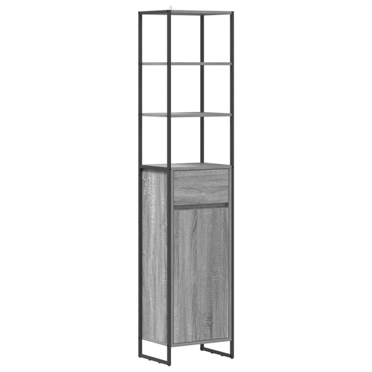 vidaXL Bathroom Cabinet Grey Sonoma 40 x 30 x 180 cm Engineered Wood