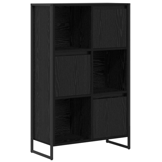 vidaXL Book Cabinet 68 x 30 x 108.5 cm Engineered Wood Black Oak