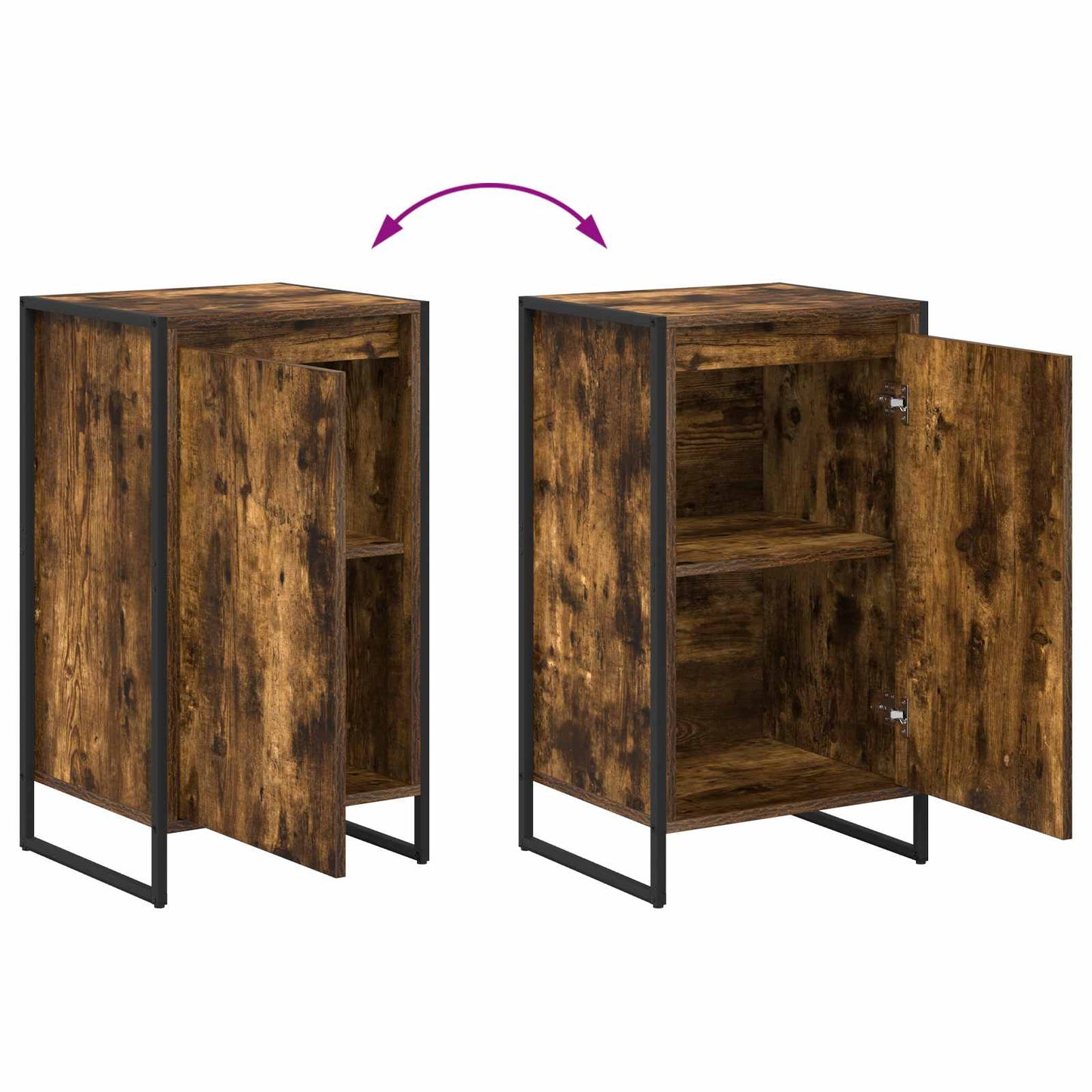 vidaXL Sideboard Smoke Oak 43 x 36 x 75.5 cm Engineered Wood