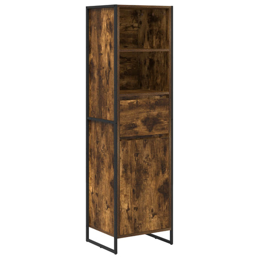vidaXL Book Cabinet Smoke Oak 43 x 36 x 150.5 cm Engineered Wood