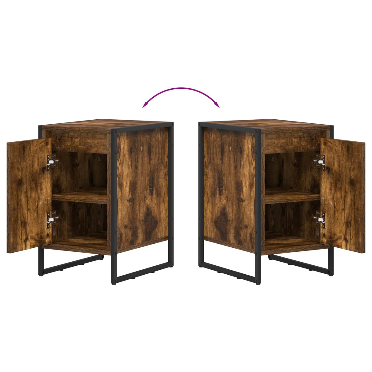 vidaXL Bedside Table Smoked Oak 39.5 x 30 x 50 cm Engineered Wood